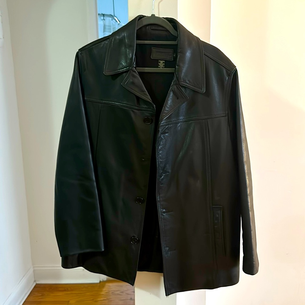 Vintage J. Crew leather car coat size small